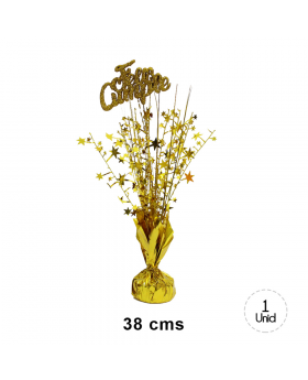 CENTRO MESA FELIZ CUMPLE GOLD /72