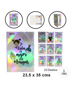 CARPETA CARTERA ELASTICO CARTON ESTAMPADO /100