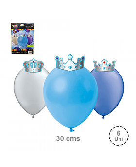GLOBOS LISOS CORONA NIÑO 6UN/100