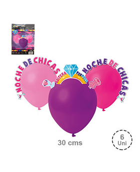 GLOBOS LISOS NOCHE DE CHICAS 6UN /216