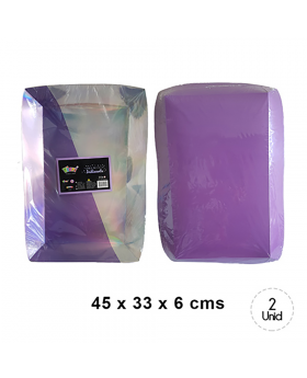 SET 10 BANDEJA RECTANGULAR LILA IRIDESCENTE /100