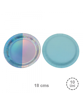 SET 10 PLATOS CELESTES IRIDESCENTE 10/100