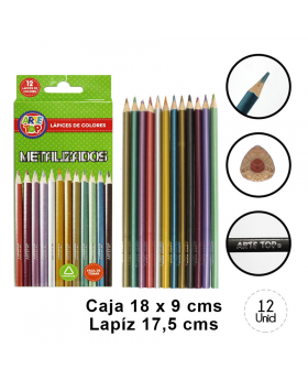 LAPICES DE COLORES METALIZADO 12 COLORES /200
