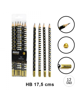 LAPICES HB GOLDEN BLACK SET12U /200