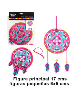 ATRAPASUEÑOS MANDALA ROSADO GOLDEN /432