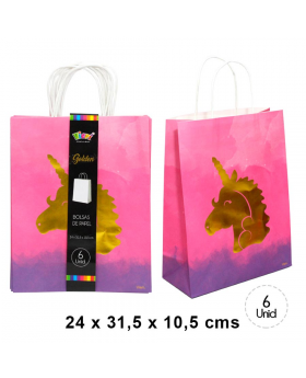 BOLSA DE PAPEL GRANDE UNICORNIO 06UN./60