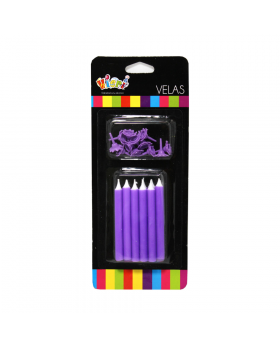 SET VELA BRILLO LILA 12UN /288