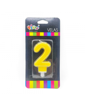 VELA GLITTER NUMERO 2 9CM /288
