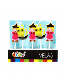 VELA PIRATA Y PRINCESA SET5U /144