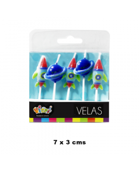 SET 5 VELAS COHETES/144