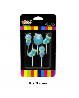 VELAS BABY SHOWER NIÑO SET5U /144