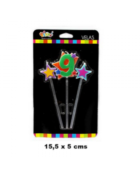 VELA PINCHO ESTRELLA NUMERO 9 SET3U /144
