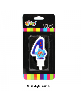 VELA INFANTIL NUMERO 4 9CM /288