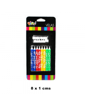 VELAS COLOR DISEÑO CONFETTI SET8U /288