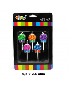 VELAS PICK CARAMELO SET5U /288