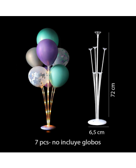 KIT BASE GLOBO 7 PCS LED BLANCA / 100