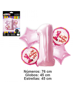 GLOBOS BOUQUET NUMERO 1 GIRL/200