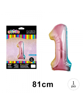 GLOBO HELIO NUMERO 1 PINK 81CM /600