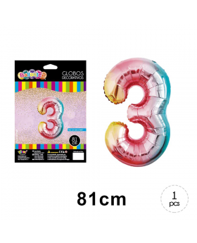 GLOBO HELIO NUMERO 3 PINK 81CM /600