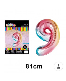 GLOBO HELIO NUMERO 9 PINK 81CM /600
