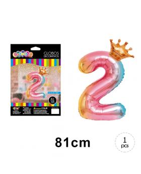 GLOBO HELIO NUMERO 2 PRINCESS PINK 81CM /600