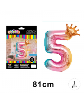 GLOBO HELIO NUMERO 5 PRINCESS PINK 81CM /600