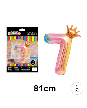 GLOBO HELIO NUMERO 7 PRINCESS PINK 81CM /600
