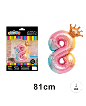 GLOBO HELIO NUMERO 8 PRINCESS PINK 81CM /600