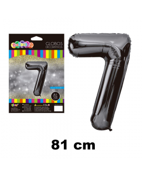 GLOBO HELIO NUMERO 7 NEGRO 81CM /600