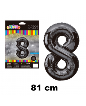 GLOBO HELIO NUMERO 8 NEGRO 81CM /600