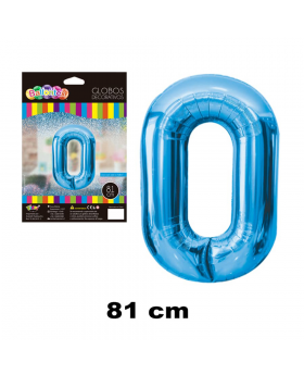 GLOBO HELIO NUMERO 0 CELESTE 81CM /600