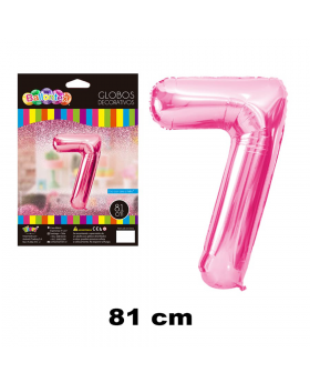 GLOBO HELIO NUMERO 7 ROSADO 81CM /600