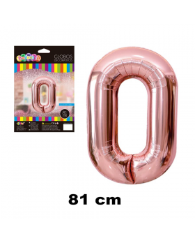 GLOBO HELIO NUMERO 0 ROSE GOLD 81CM /600