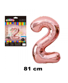 GLOBO HELIO NUMERO 2 ROSE GOLD 81CM /600