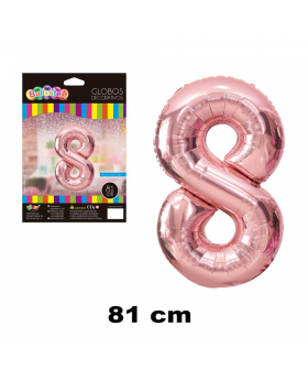 GLOBO HELIO NUMERO 8 ROSE GOLD 81CM /600