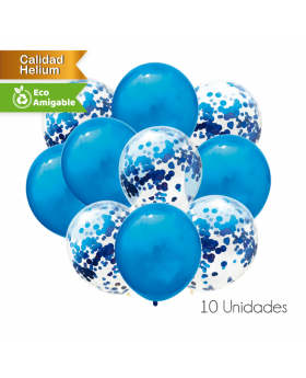 GLOBOS DECORATIVOS METALICO LIGHT BLUE SET10U /200