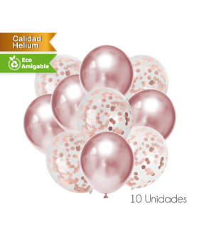 GLOBOS DECORATIVO METALICO ROSE GOLD X10PZS/200