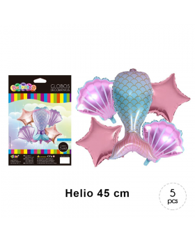 GLOBOS BOUQUET OCEAN KIT5P /200