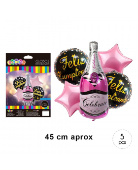 GLOBOS BOUQUET CHAMPAGNE KIT5P /200