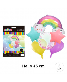 GLOBOS BOUQUET RAINBOW KIT6P /100