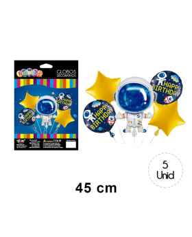 GLOBOS BOUQUET ASTRONAUTA KIT5P /200