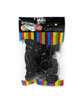 GLOBOS LISOS R9 22CM NEGRO SET25U /200