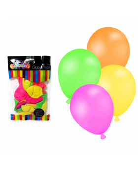 GLOBOS LISOS R9 22CM COLOR FLUOR MIX SET25U /200