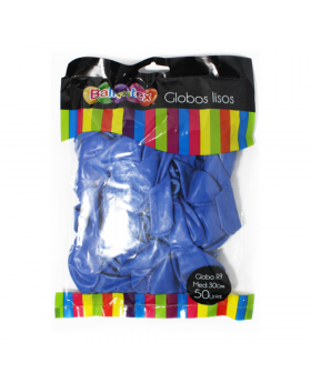 GLOBOS LISOS R9 30CM AZUL SET50U /100
