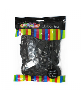 GLOBOS LISOS R9 30CM NEGRO SET50U /100