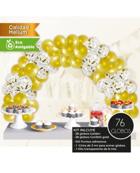 GLOBOS KIT ARCO DECO CONFETTI R12 SET76U /50