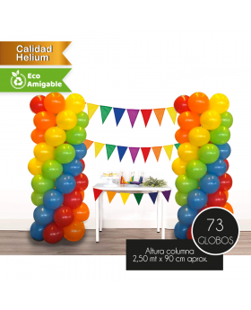 GLOBOS KIT COLUMNAS DECO ARCOIRIS R12 SET73U /50