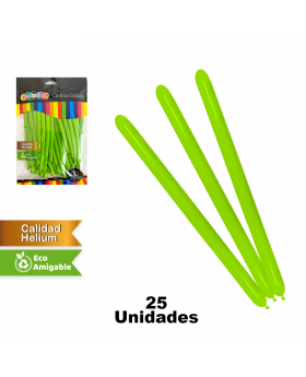 GLOBOS LISOS LARGO PISTACHO SET25U /200