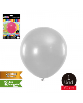 GLOBO LISO PIÑATA 90CM COLOR SILVER /200