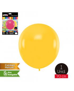 GLOBO LISO PIÑATA 90CM COLOR AMARILLO/200